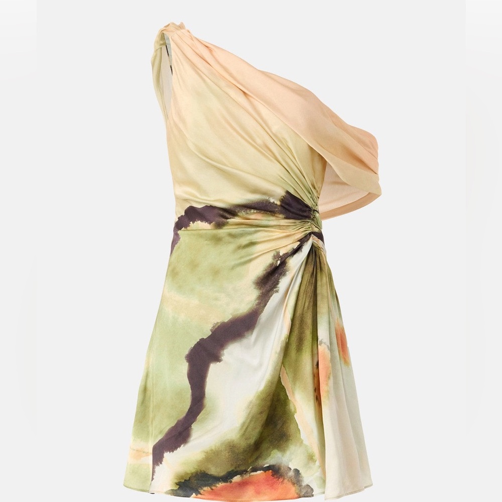 Amur‎ Elowen mini in butterfly wing One-Shoulder Dress - Picture 3 of 9